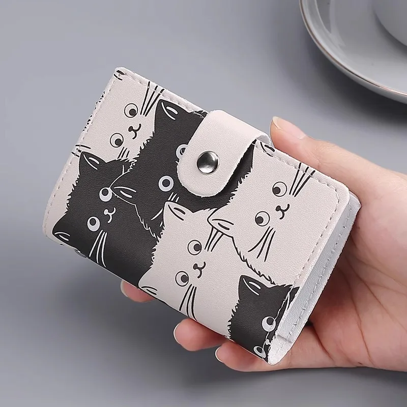 acrylic id card holder cute retractable mini leather credit card holder soft pu credit card organizer for women and girls