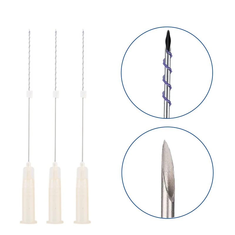 
Best selling products absorbable multi tornado screw fire gold anti-aging pdo thread needle for face lifting 