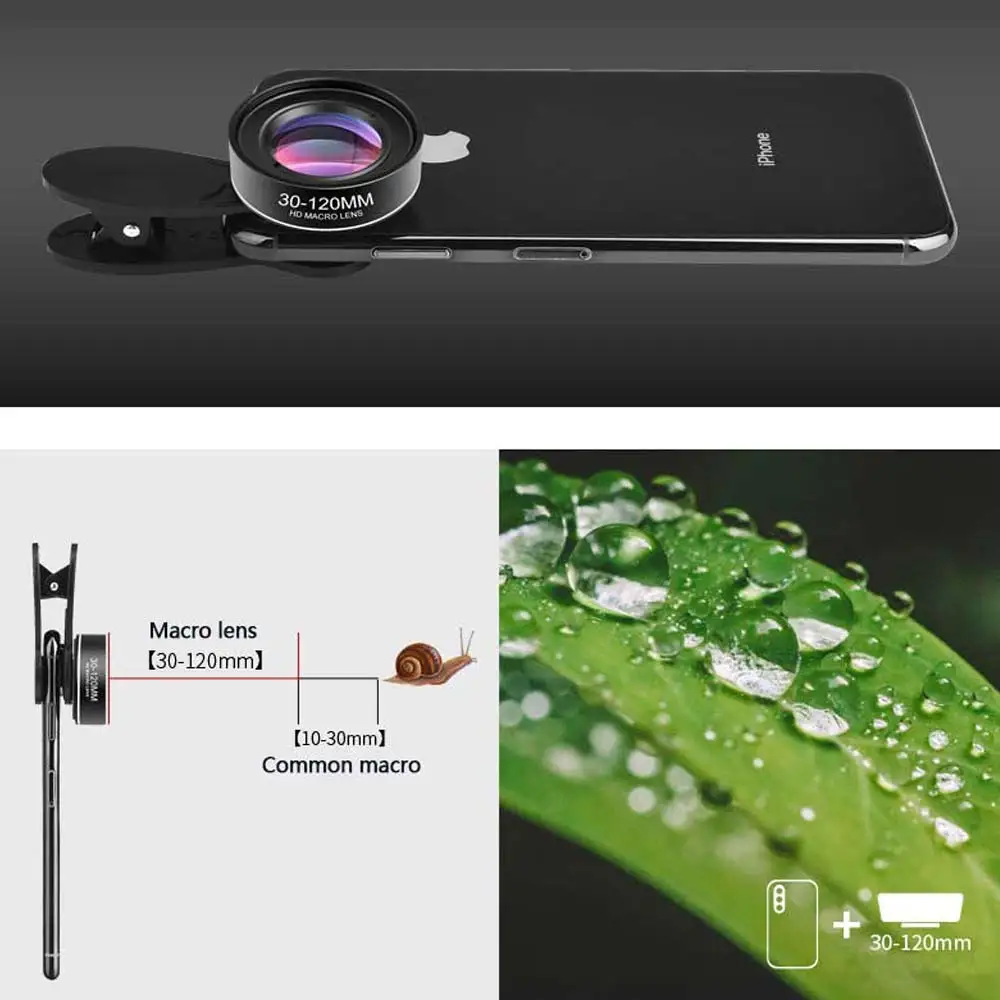 Odm/Oem 30-120mm Mobile Camera Lens Phone Macro Lenses  Macro Lens For Mobile Phone