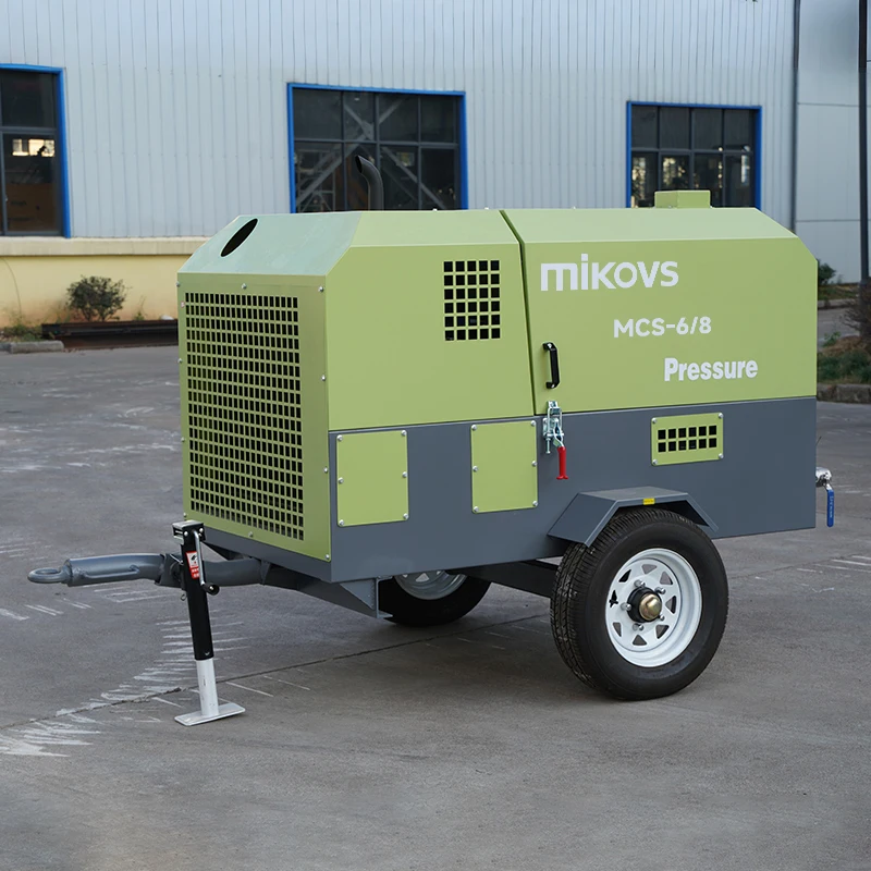 Mikovs 25hp 30hp 50hp Portable Mining Diesel Engine Screw Air Compressor Diesel Screw Compressor With Wheels