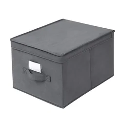 Most Popular  Lided Fabric Home Organization Shelf Closet Storage Basket Foldable