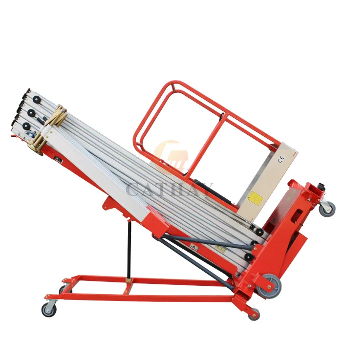 CE certificated small 5~14m genie push around vertical mast hydraulic aerial ladder platform with easy loading