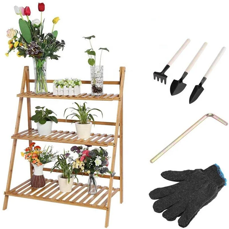 China factory  wholesale  bamboo wooden hanging plant stand rack indoor