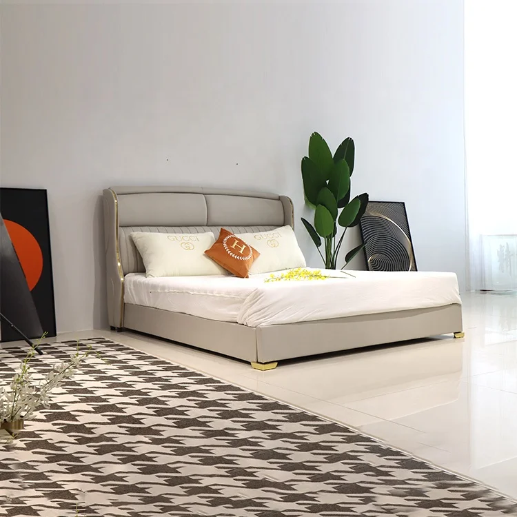 
Hot sale furniture bed modern bed modern king size bed leather 