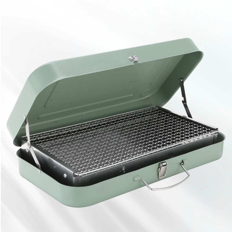Latest Design Outdoor Camping Stove Portable Folding Charcoal Suitcase Style Barbecue Bbq Grill