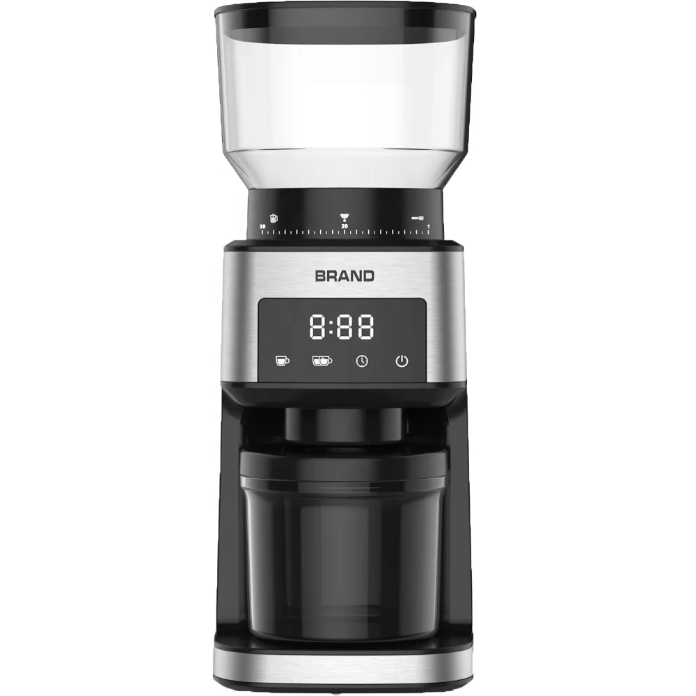 Housing Digital Conical Coffee Grinder Stainless Steel Electric Molino De Granos Gift Box + Carton Free Spare Parts 180 220 320g