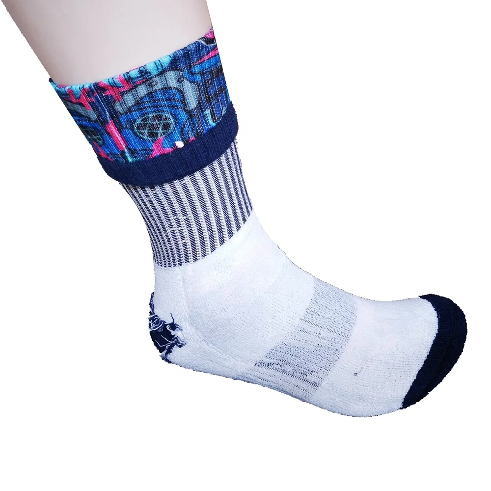 High Quality Knee High Nurse Compression Socks Custom Sublimation Printing Spandex / Nylon / Cotton for Winter Casual Crew High