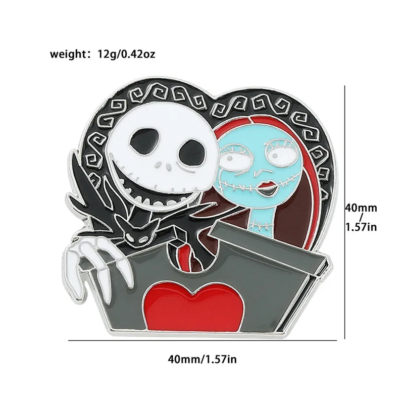 Christmas Eve Skull Lapel Pin Badge Custom Hard Enamel Cartoon Cute Pin DIY Soft Lapel Brooches Jewelry Hat Bag Cloth Pin