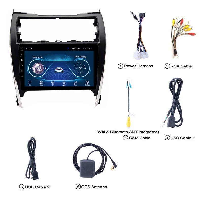 Car DVD Frame Audio Fitting Adaptor Dash Trim Kits Facia Panel 10.1inch For Toyota Camry 2012-2014 USA version Radio Player