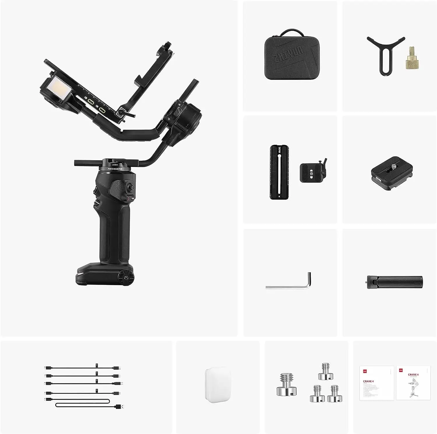 Zhiyun Crane 4 professional DSLR Cinema Camera Camcorder 3 Axis Gimbal Stabilizer for Sony Canon Nikon BMD 4K 6K