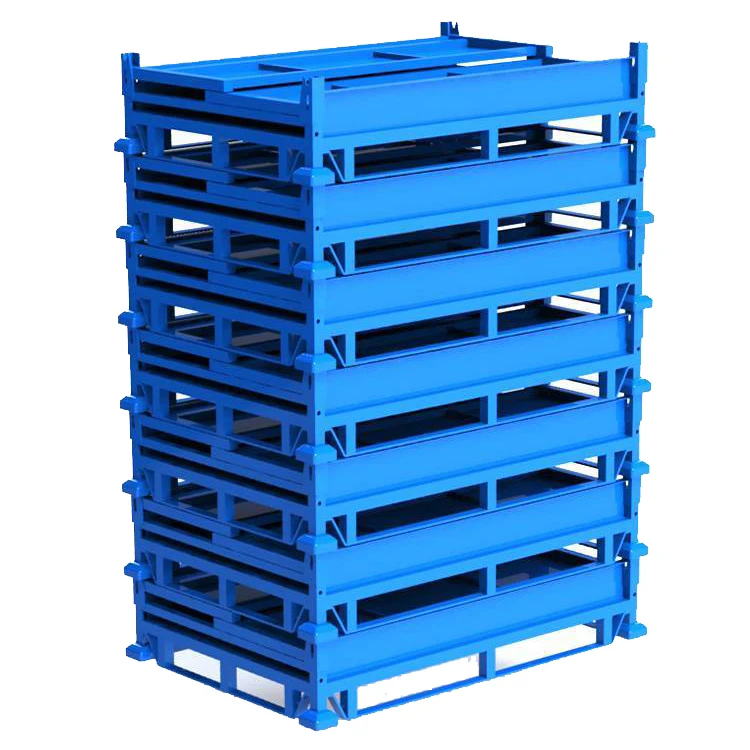 High quality wholesale folding heavy duty steel wire mesh stackable metal pallet cage for sale