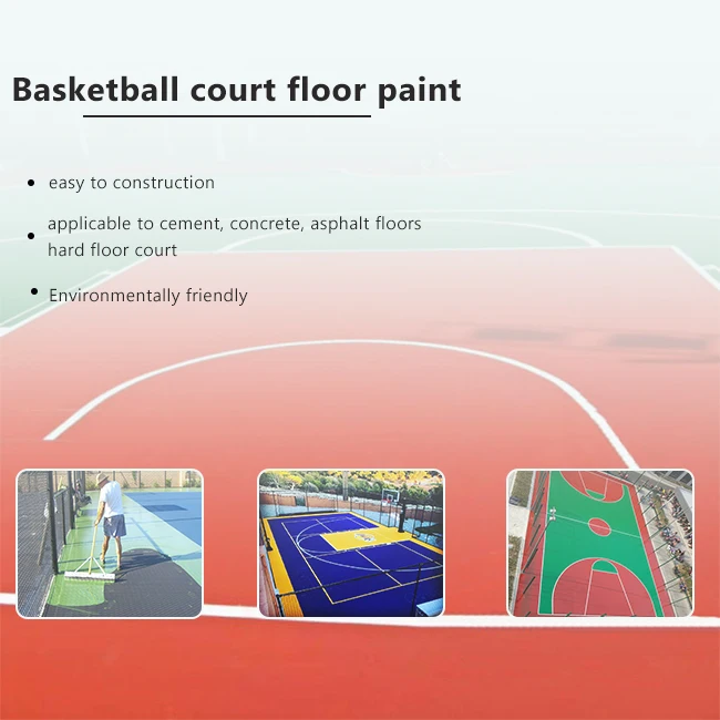 Environmentally Friendly High Quality Outdoor 2mm Thickness Acrylic Basketball Court Floor Paint for Sports