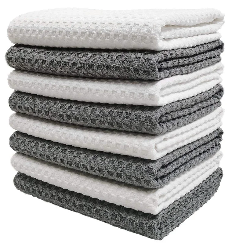 Meita Home hand waffle weave kitchen towel dish clearning hanging reusable waffle kitchen towel
