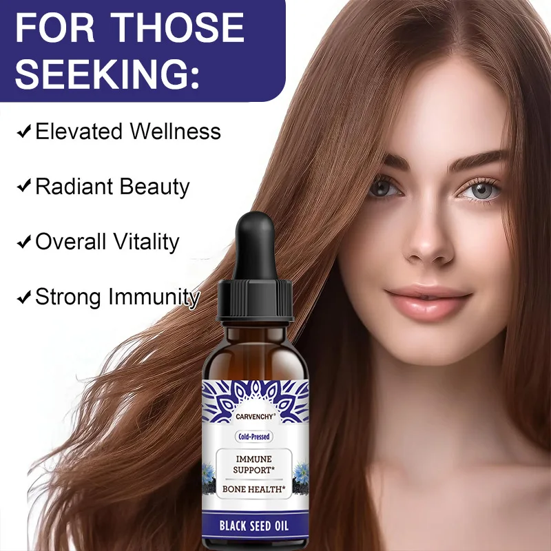 Black Cumin Seed Oil,  100% Pure Natural  Black Seed Oil, Cold-Pressed Nigella Sativa - Rich in Vitamin D3