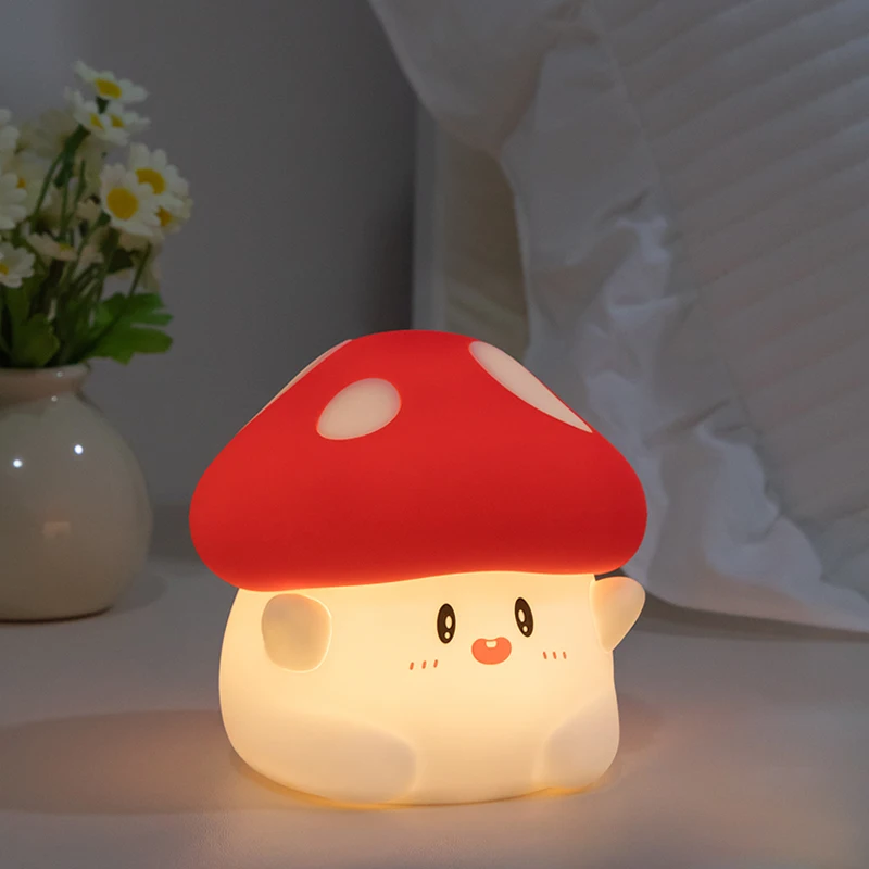 Cute Cartoon Soft Silicone Night Lights Rechargeable Tap Control  Bed Lamp Night Light for Kids