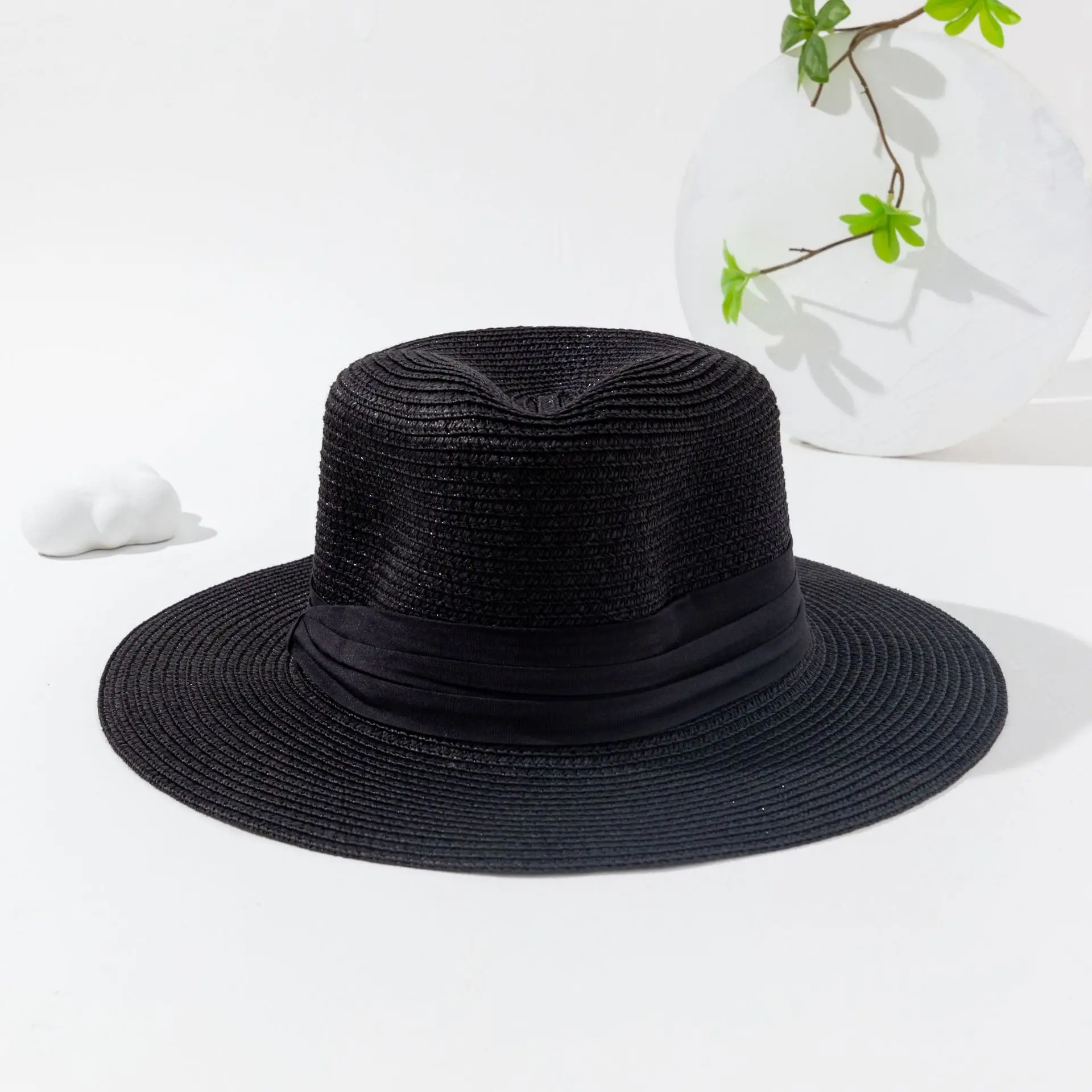 Hot sale summer beach hats wholesale custom women men paper panama straw hat