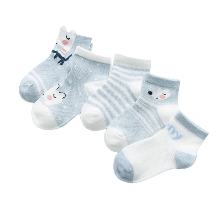 5 пар От 0 до 3 лет хлопковые носки с милыми героями мультфильмов для маленьких мальчиков летние сетчатые тонкие детские
