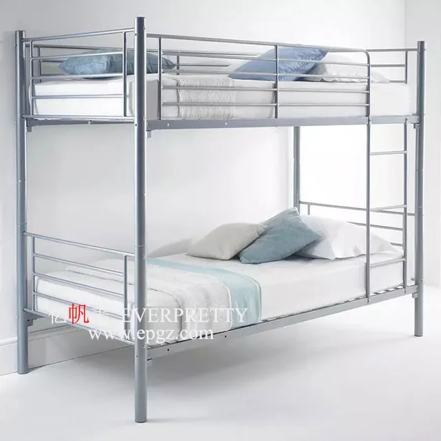 School Dormitory Furniture Modern Student Iron Double Decker Metal Steel Pipe Bunk Bed with Ladder