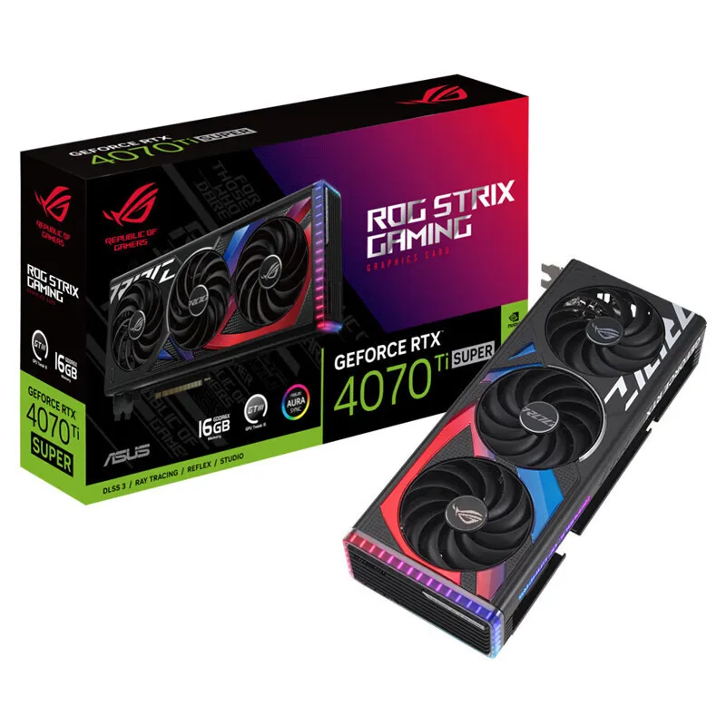 Видеокарта ASUS ROG Strix GeForce RTX 4070 Ti SUPER 16GB GDDR6X OC Edition с интеллектуальным обучающим GPU