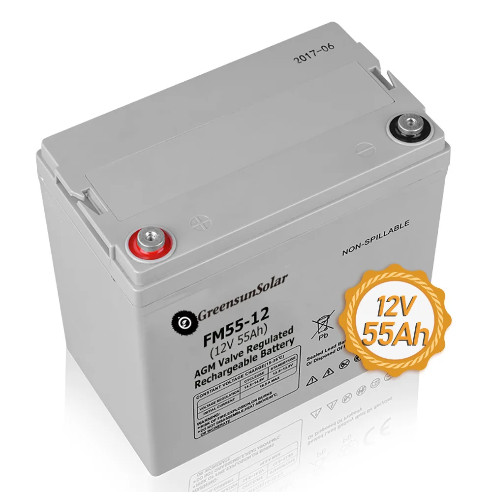 Rechargeable AGM Deep Cycle Battery 12V 7AH 10Ah 20Ah 38Ah 50Ah 55Ah 150ah 200ah for solar storage