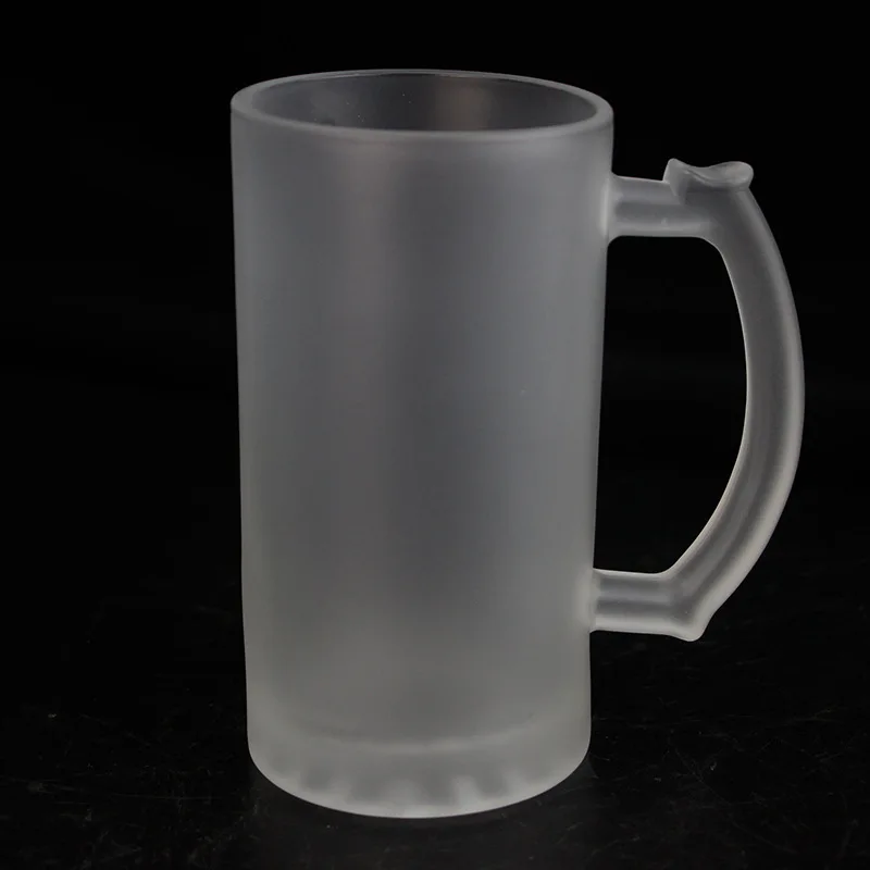 2022 new Wholesale high quality  DIY Frosted Heat Transfer Printing blanks sublimation glass mug with handle