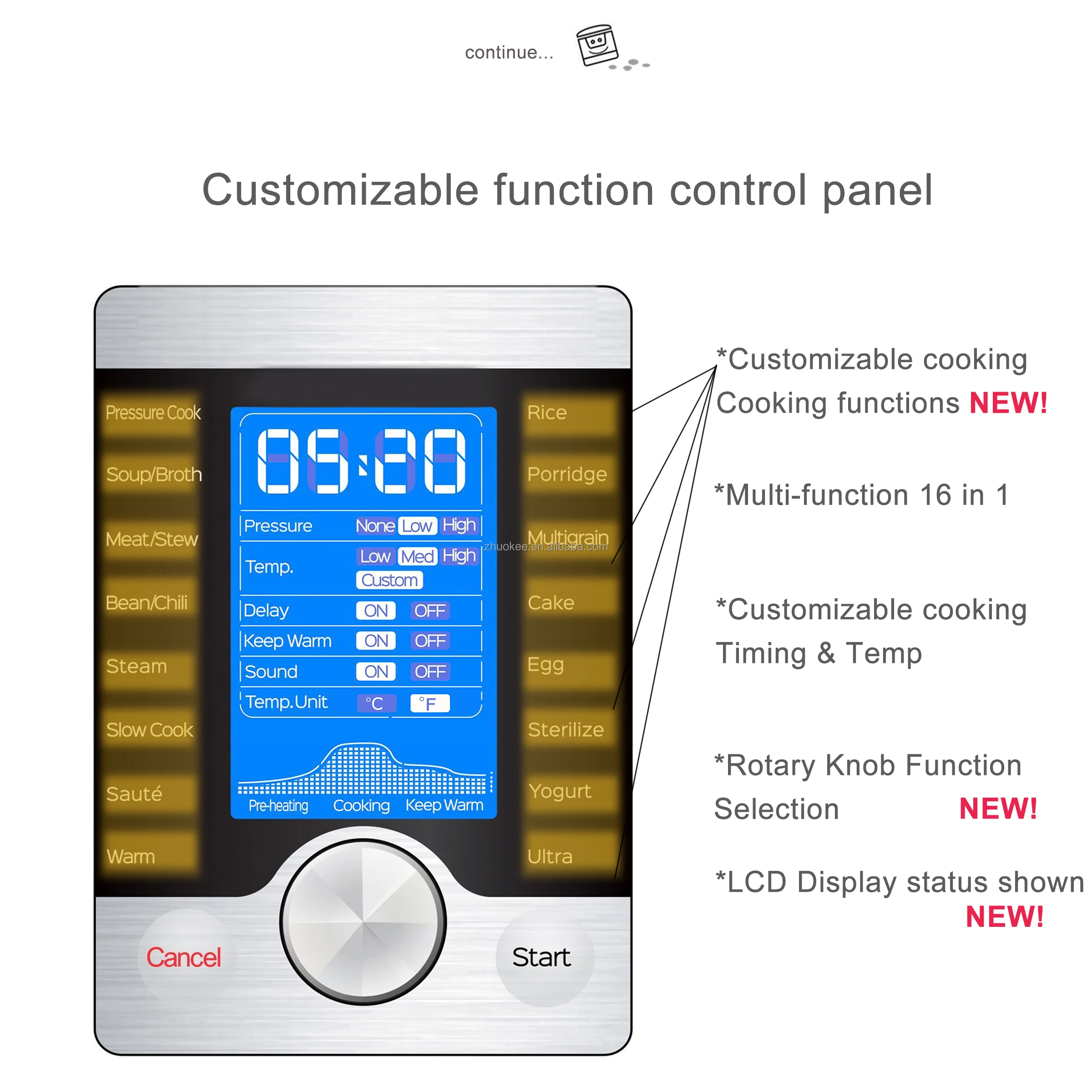 Hot sale cheap price Easy Operating programerble LCD 6l Electric Pressure Cooker