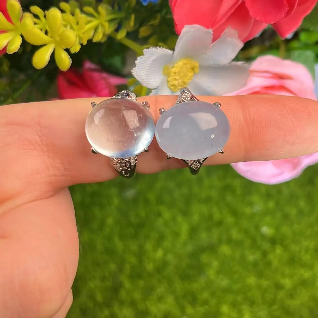 Wholesale Crystal Jewelry Ring Gemstone Rings Aquamarine Rings for Love Gifts