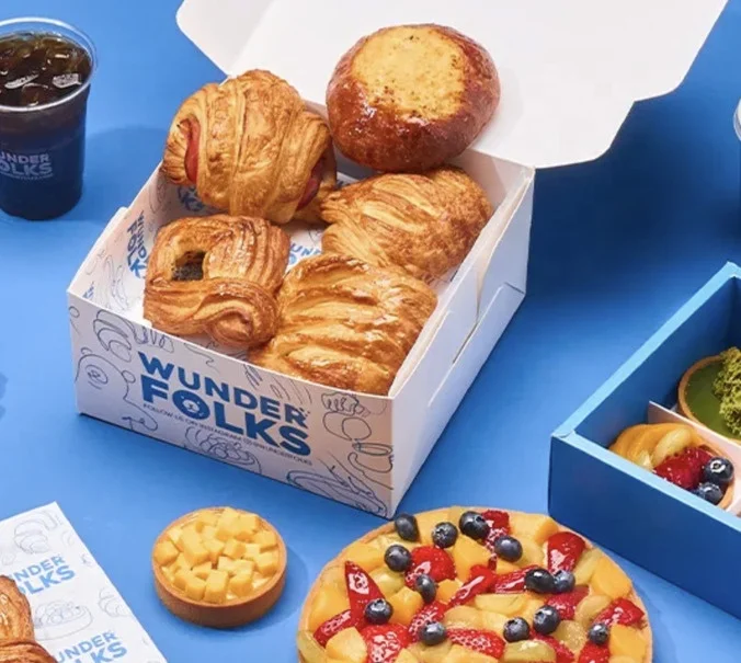 Eco Friendly Foldable Party Catering Paper Packaging Chocolate Cookie Dessert Snack Box With Lid