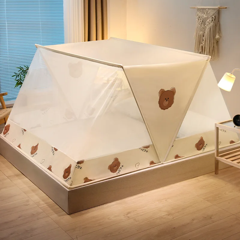 Navy blue baby mosquito net 100% polyester Tik Tok hot sale adult folding mosquito net bed for single bed queen size