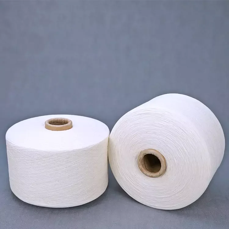 High quality comfortable stock white 100% raw cotton yarn compact
