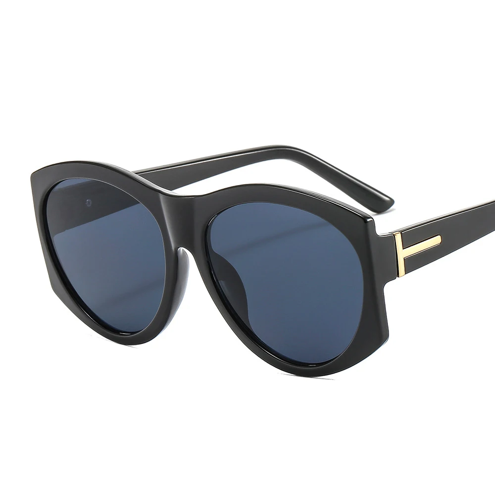 Fashion New Style Retro Round Frame T Shaped Decoration Men   Women Leopard Trendy Buy Big Luxury Eyewear Oversized   Sunglasses