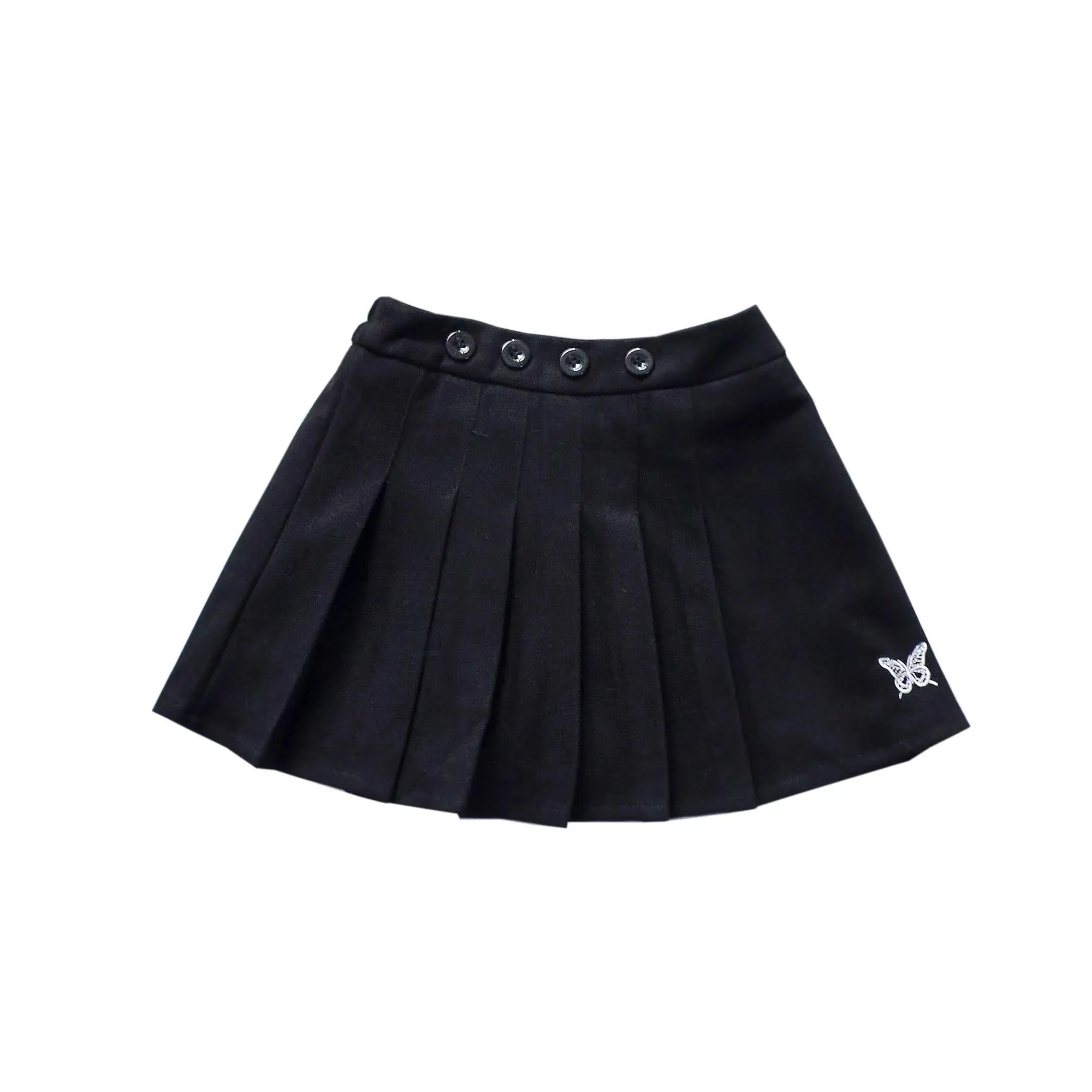 
Best Selling Dark Color Button Short Girls Skirts Printed Letters Kids Clothing 