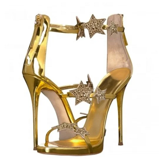 Latest Arrivals High Heel Women Sandals 3D Diamond Stars Ladies Tiny Rhinestone Summer Stiletto Shoes Cover Heel Open Toe Pumps