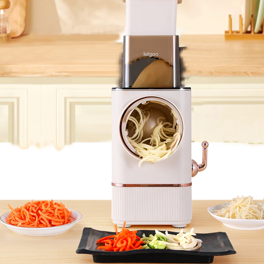 Kitchen 3 In 1 Manual Drum Rotary Cheese Grater Round Mandoline Vegetable Cutter/Slicer/Chopper Safe Food Grinder