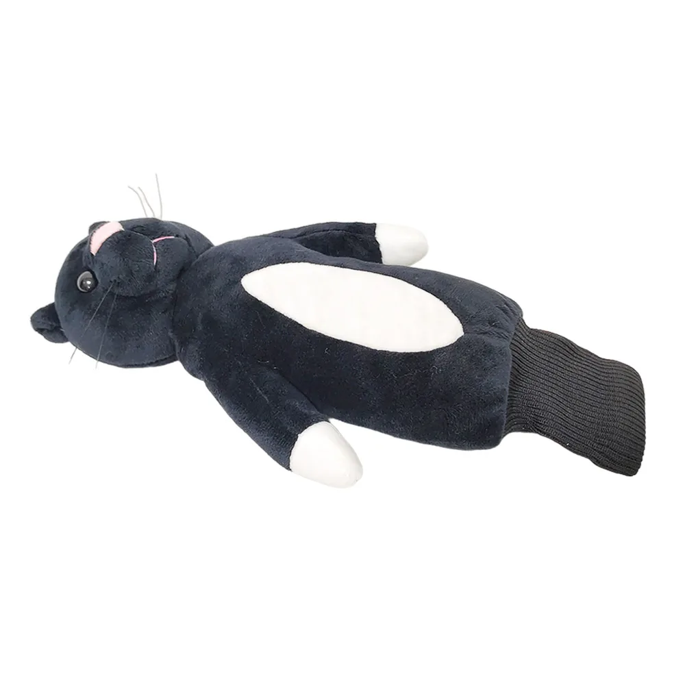 Custom Made Cartoon Panda Color Black Panther Cat Shape Golf Animal Plush Head Cover Golf Accessories Golf Driver Head Cover