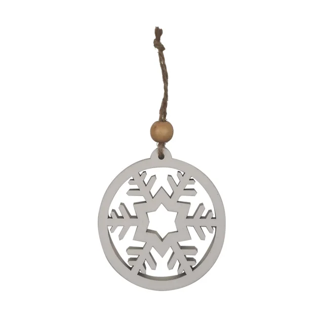 Xmas ornament wooden dangling cutout star snowflake angel tree with wooden box
