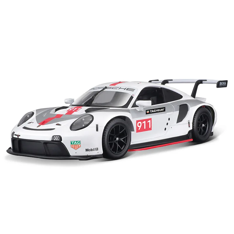 Bburago 1/24 моделирование 911 RSR модель автомобиля с двойной дверью дизайн переднее колесо рулевое металлическое литое автомобилей