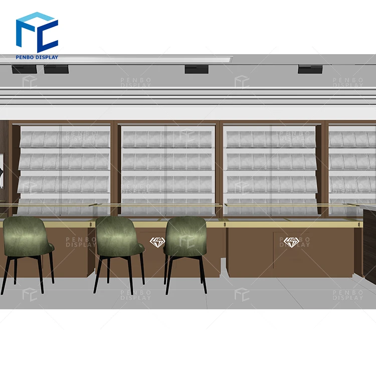 Luxury Jewelry Decoration Shop Design Display Furniture Wholesale Jewellery Store Display Showcase