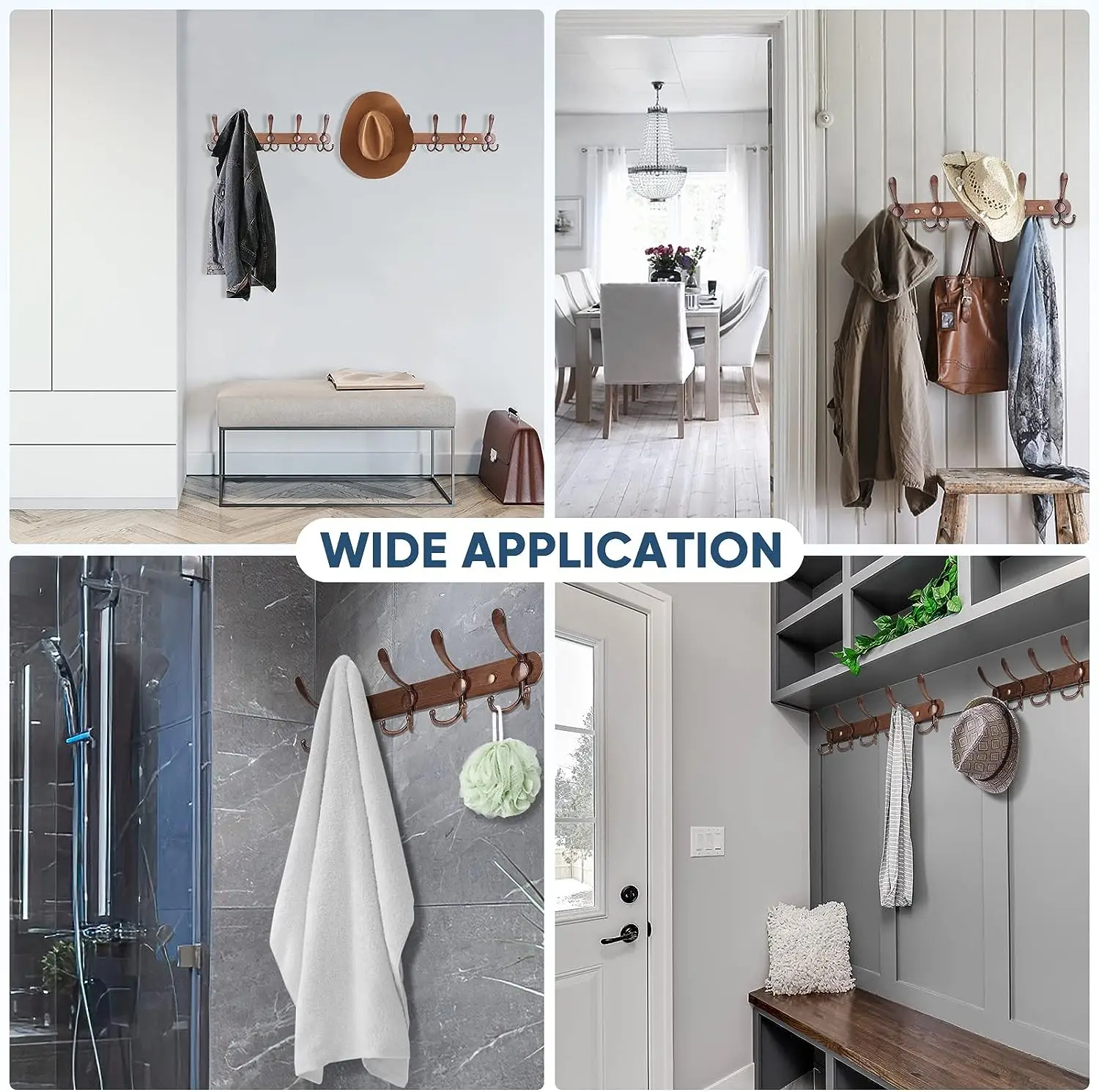 Heavy Duty Bath Towel Hooks Stainless Steel Robe Hooks Holder, Metal Coat Hook for Towel Coat Hat Key Bathroom Bedroom