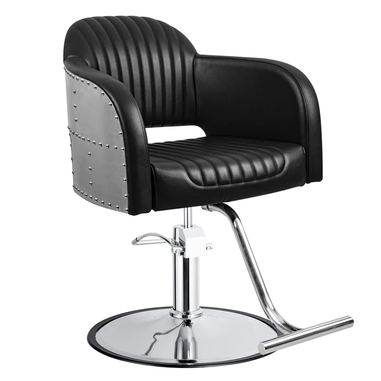 Wholesale  Black And Silver  Leather Swivel Adjustable Classic Stool Styling Chairs
