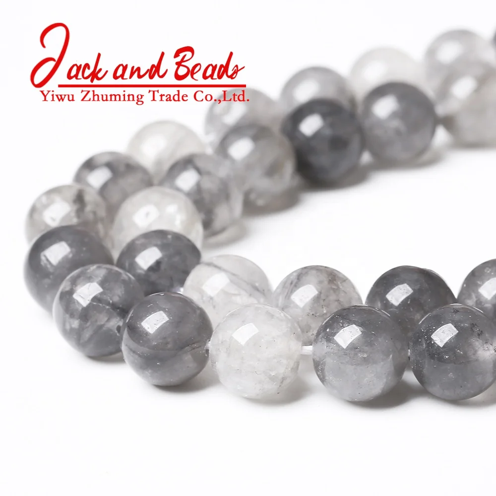 
Grey Crystal Crackle Round Loose Demon Beads 15