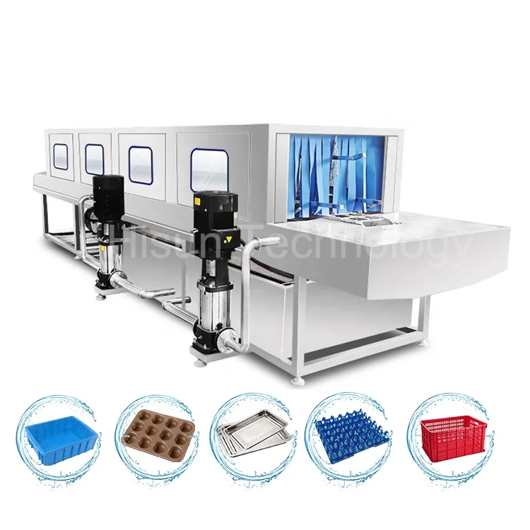 hot sale plastic basket pallet crates tray washing and drying machine baking tray washer