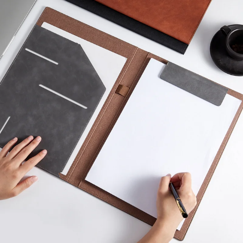 Wholesale Office Receipt Business Document Board PU Leather Contract Signing Manager File Holder Folder