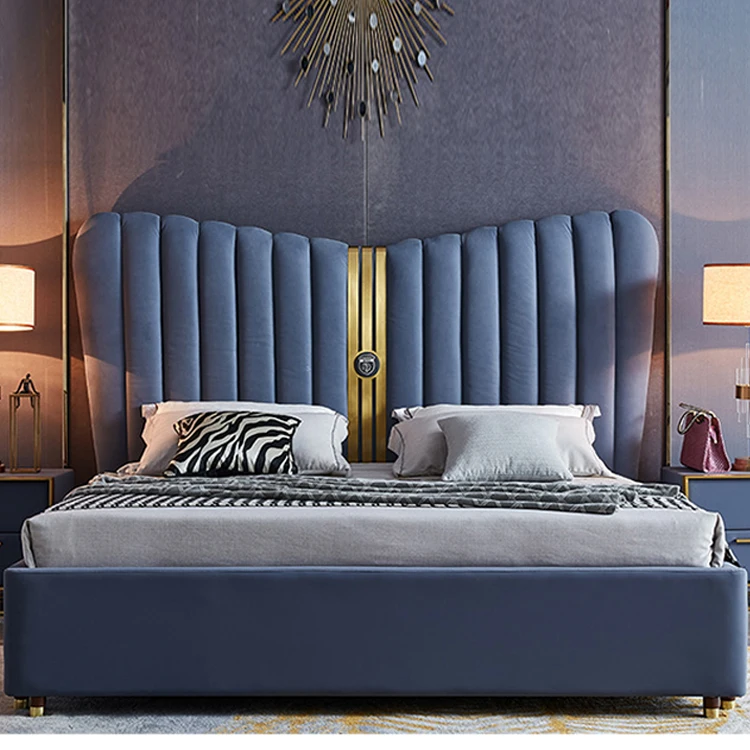 latest hotel bedroom sets furniture storage wooden bed modern luxurious bed frame king size design