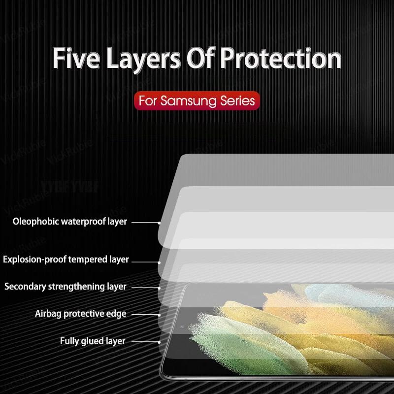 3d UV Liquid Full Glue Tempered Glass For Samsung S23 Ultra S22 + S21 S20 NOTE20 S10 Glue Screen Protector Fingerprint Support
