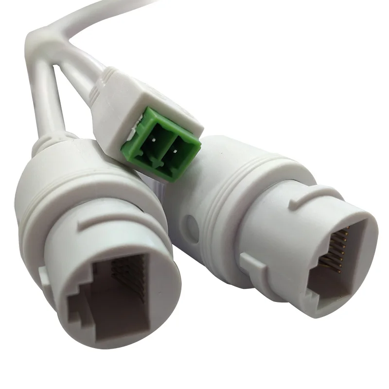 Customized security line IP CCTV camera cable assembly connector RJ45 female and DC plug cable CCTV