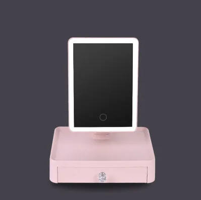 
Lighted desktop led makeup mirror fill light multi-function storage dressing beauty makeup mirror 