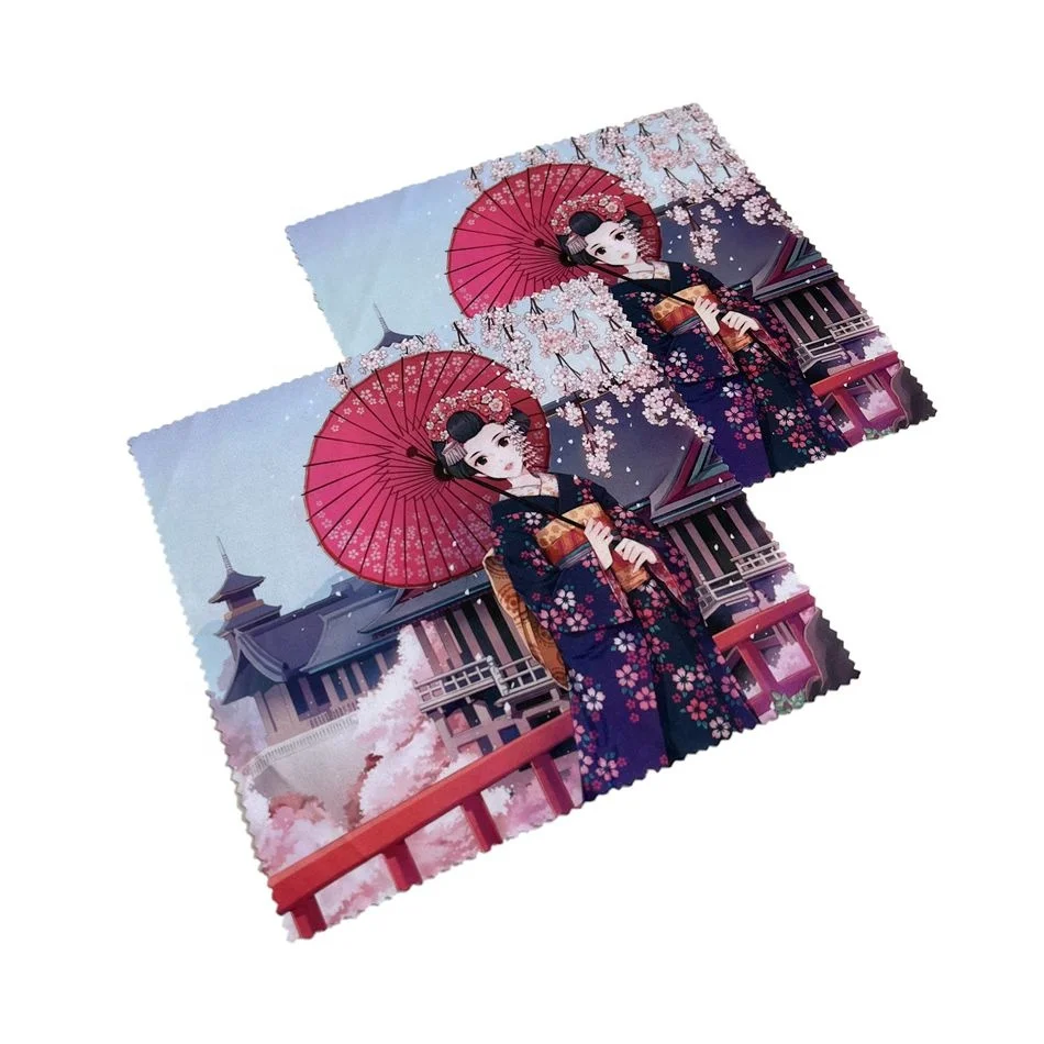 bulk full color printing microfiber eyeglass cleaning cloth