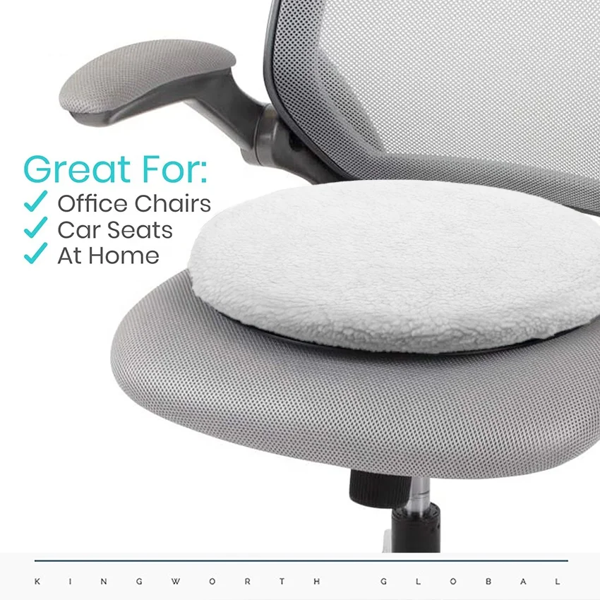 Car Chair 360 Round Comfort Berber Fleece Wool Non-Slip Polyester Seat Cushion