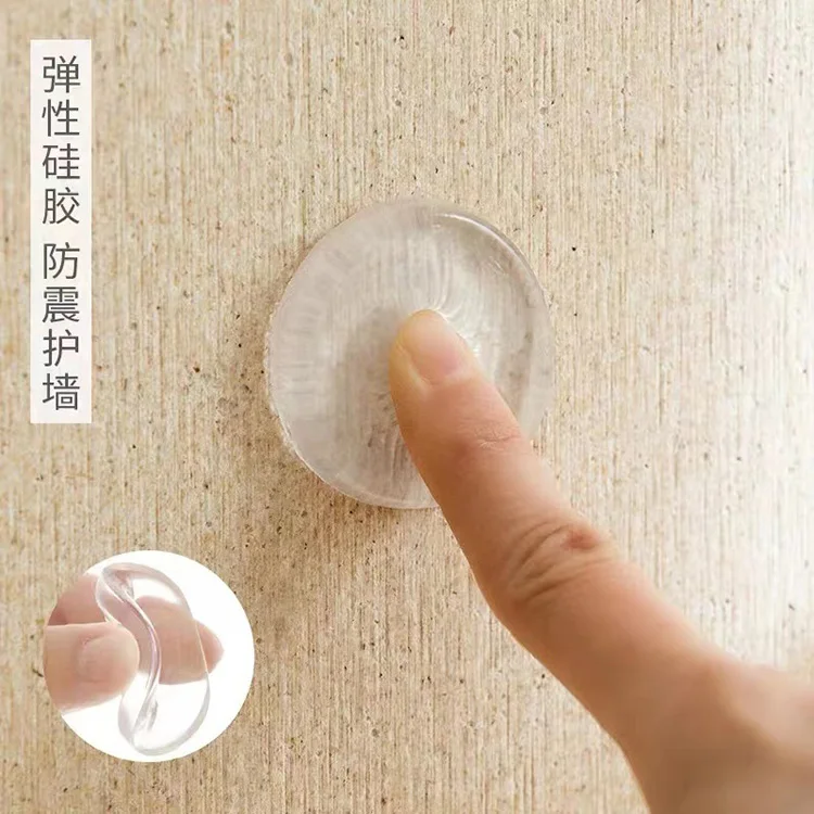 Door Stops Punch-free Anti-collision Round Silicone Door Stopper Creative Wall Protector Door Handle Guard Stopper